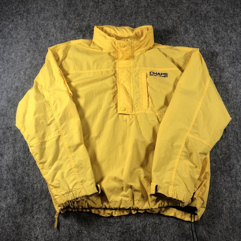 Vintage Chaps Ralph Lauren Windbreaker Mens XL Yellow Anorak